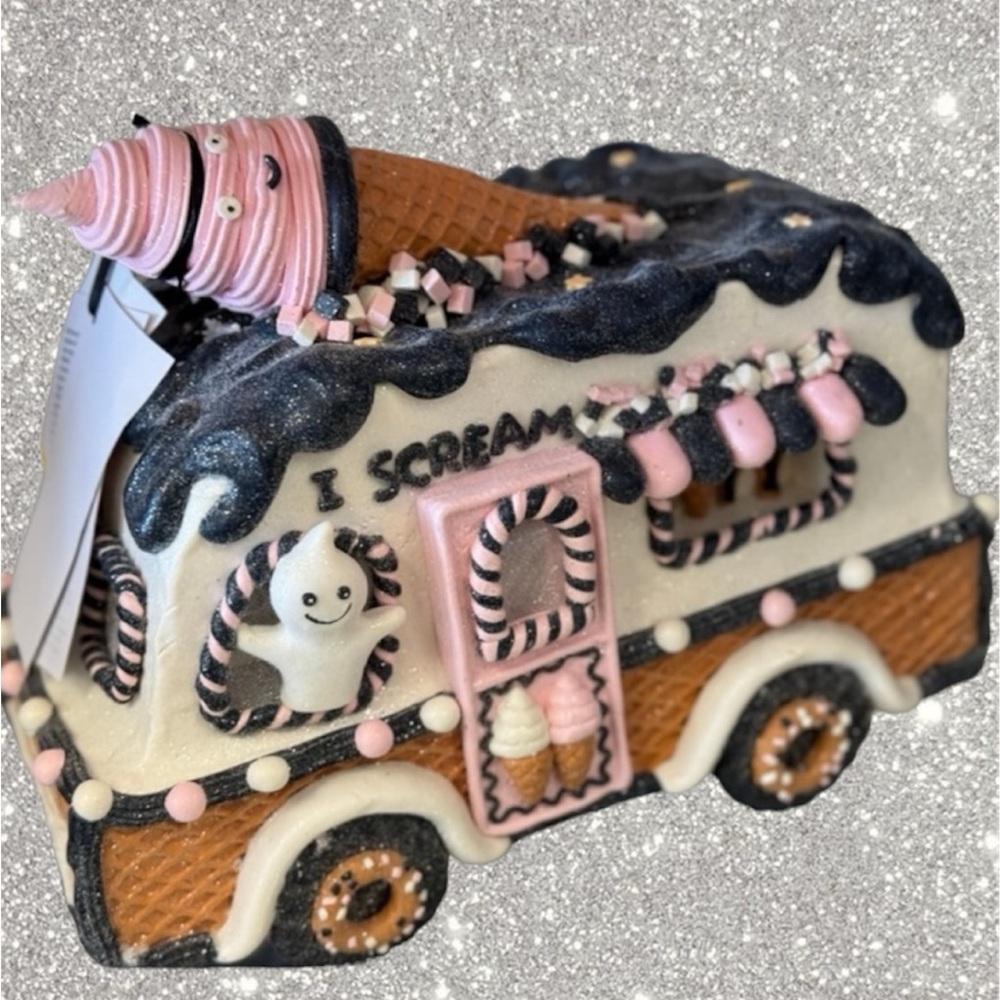 light up halloween gingerbread boo ghost ice cream truck